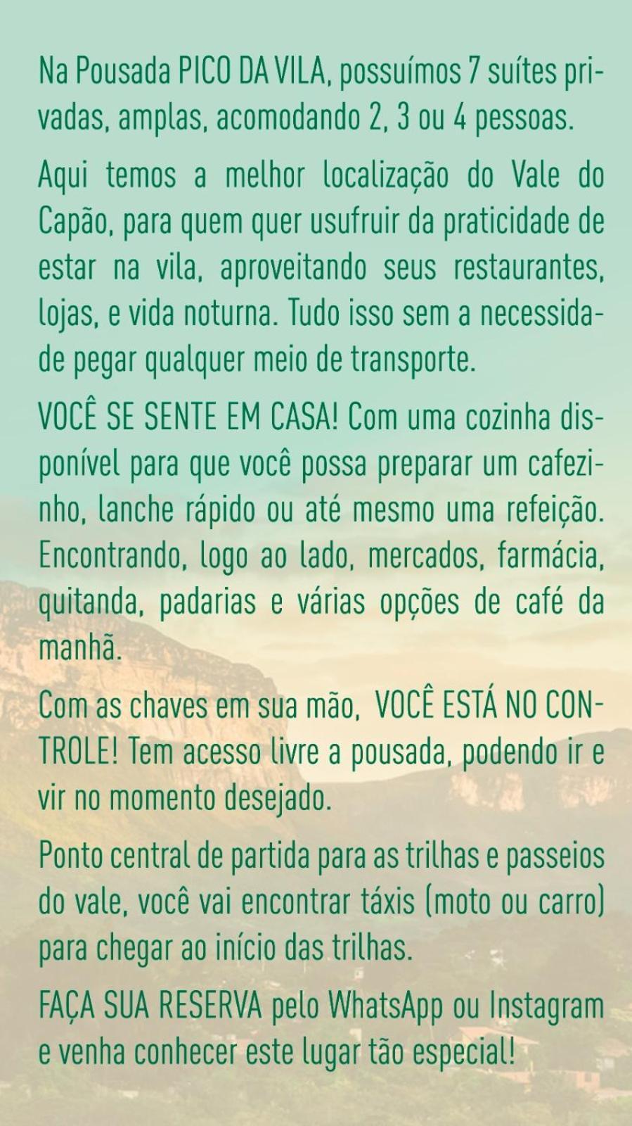 Pousada Pico Da Vila Vale do Capao Eksteriør bilde